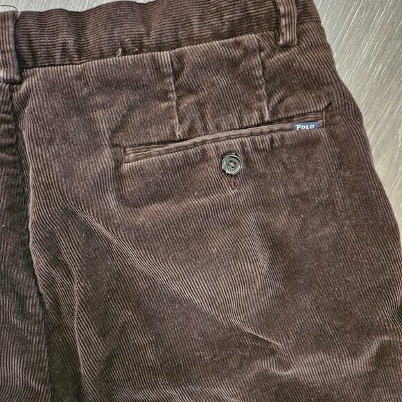 Polo Ralph Lauren Brown Corduroy Stretch Classic Fit Chino Pants Men’s Sz 34x29 - Picture 1 of 8